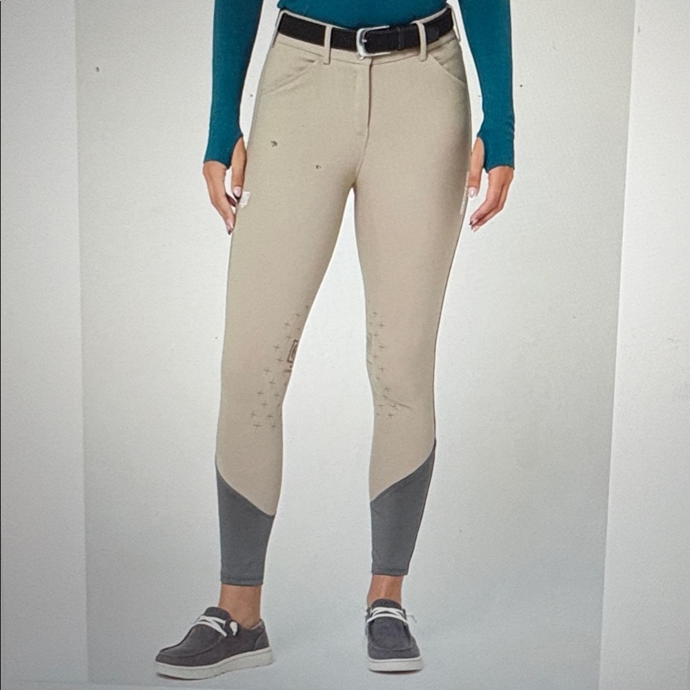 Romfh Women’s Riley Knee Grip Riding Breeches 28R Show Beige New in Package